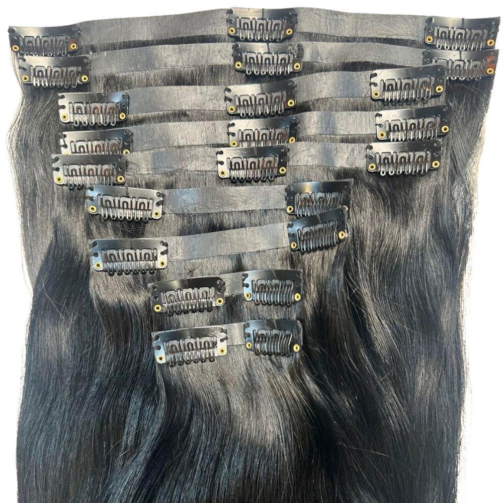 Jet Black Seamless Clip-In Extensions