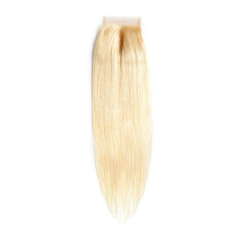 Russian Blonde Straight 4x4 Transparent Closure